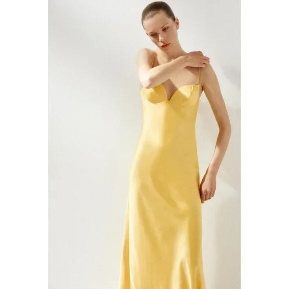 Zara Dresses Zara Long Satin Dress Poshmark